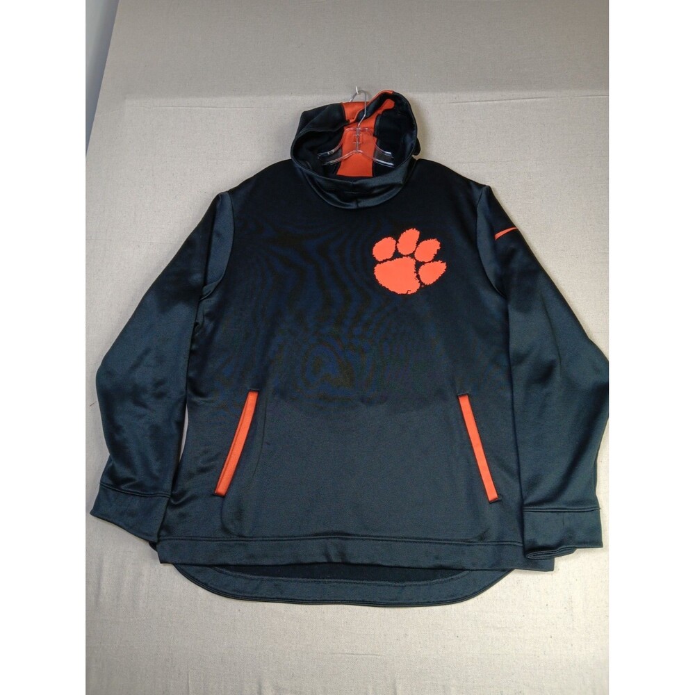 Nike 2-Hit Clemson Tigers Performance Pullover Hoodie XL Black Orange EUC